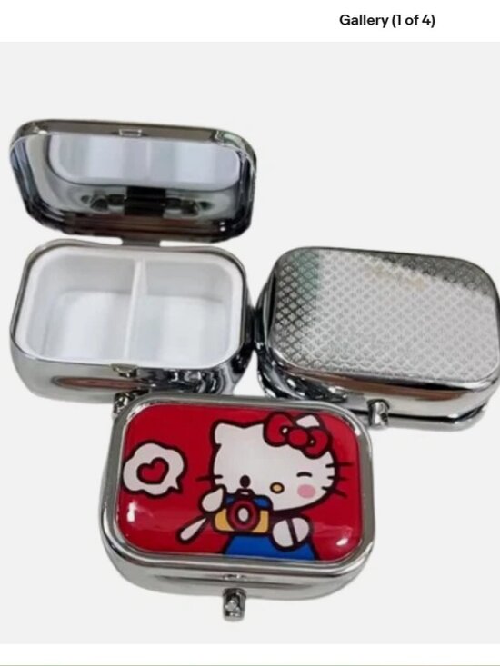 unbranded Other - Hello Kitty Pill Box Mini Medicine Vitamin Jewelry Candy Storage Organizer Case